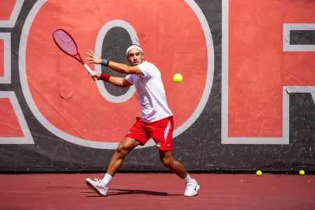 Teodor Giusca prematch vs. Texas in Southern Intercollegiate Championships Day 1