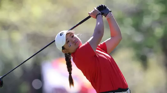 Jenny Bae in the second round of the 2022 SEC Women's Golf Championships at Greystone Golf & Country Club. (Photo by Jimmy Mitchell)