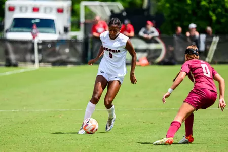 Georgia defender Jada Gibson (8) during a match against Florida State at the Turner Soccer Complex in Athens, Ga., on Sunday, Aug. 21, 2022. (photo by Rob Davis)