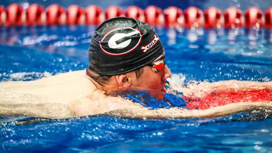 Georgia during the Bulldogsâ?? meet against Tennessee at the Gabrielsen Natatorium in Athens, Ga., on Saturday, Jan. 22, 2022. (Photo by Tony Walsh)