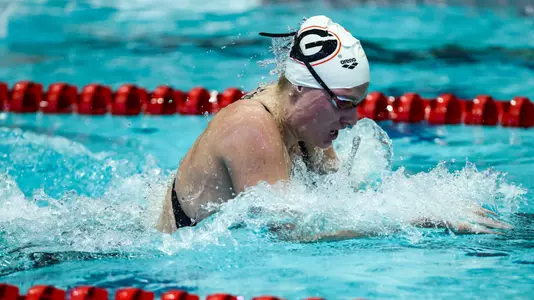 Georgia during the Georgia Invitational finals at the Gabrielsen Natatorium in Athens, Ga., on Thursday, Nov. 17, 2022. (Photo by Kayla Renie)