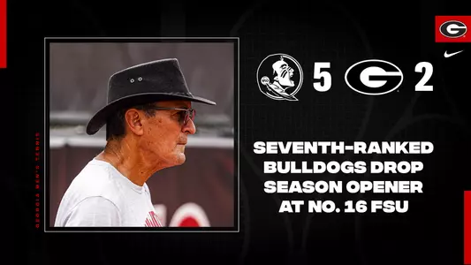 Headline graphic for UGA's season-opening loss to FSU on Jan. 15, 2023.