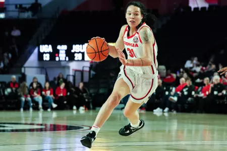 Georgia guard/forward Audrey Warren (31) during a match against Jacksonville State University at Stegeman Coliseum in Athens, Ga., on Sunday, Nov. 13, 2022. (Photo by Kari Hodges)