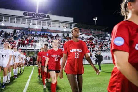 after Georgia’s first round match of the 2022 Division I Women’s Soccer Championship against Samford at Turner Soccer Complex in Athens, Ga., on Friday, Nov. 11, 2022. (Photo by Tony Walsh)