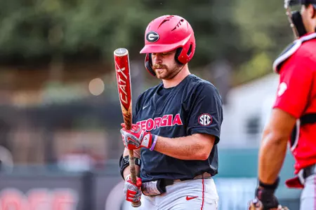 Dillon Carter batting. (Kari Hodges/UGAAA)