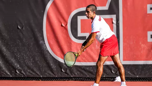 Georgia tennis player Cyrus Mahjoob during Georgia’s first round match of the 2023 Southern Intercollegiate Championships at Henry Feild Stadium inside the Dan Magill Tennis Complex in Athens, Ga., on Friday, September 29, 2023. (Kari Hodges/UGAAA)
