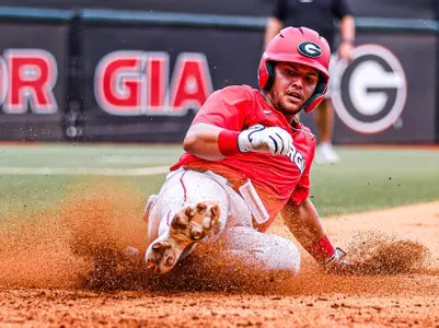Fernando Gonzalez Slides into Third (Kari Hodges/UGAAA)