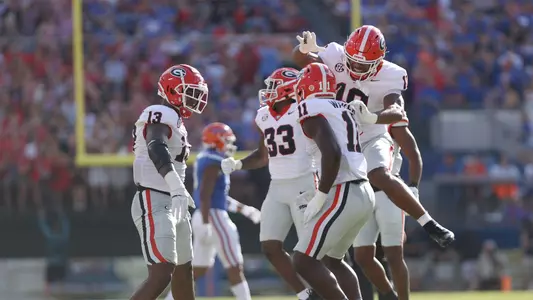 Georgia defense celebrates vs. Florida