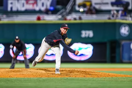 Josh Roberge during Georgia’s exhibition against Florida at 121 Financial Ballpark in Jacksonville, Fla., on Friday, Oct. 27, 2023. (Kari Hodges/UGAAA)