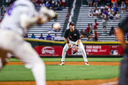 Charlie Condon during Georgia’s exhibition against Florida at 121 Financial Ballpark in Jacksonville, Fla., on Friday, Oct. 27, 2023. (Kari Hodges/UGAAA)