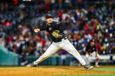 Josh Roberge during Georgia’s exhibition against Florida at 121 Financial Ballpark in Jacksonville, Fla., on Friday, Oct. 27, 2023. (Kari Hodges/UGAAA)