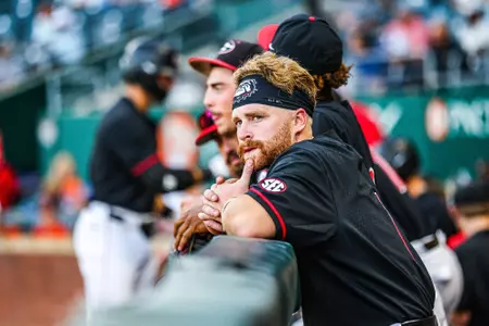 Dillon Cater before Georgia’s exhibition against Florida at 121 Financial Ballpark in Jacksonville, Fla., on Friday, Oct. 27, 2023. (Kari Hodges/UGAAA)
