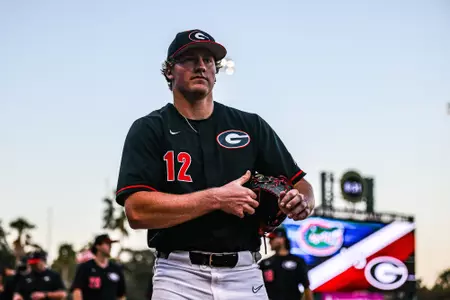 Leighton Finley before Georgia’s exhibition against Florida at 121 Financial Ballpark in Jacksonville, Fla., on Friday, Oct. 27, 2023. (Kari Hodges/UGAAA)