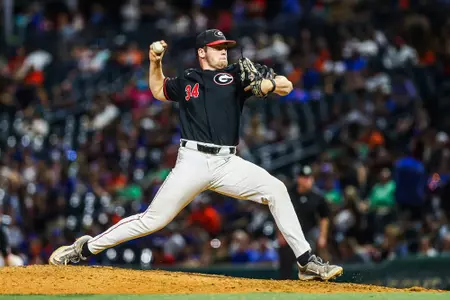Tyler McLoughlin during Georgia’s exhibition against Florida at 121 Financial Ballpark in Jacksonville, Fla., on Friday, Oct. 27, 2023. (Kari Hodges/UGAAA)