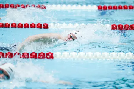 Georgia senior Jake Magahey competes in the 500y freestyle at the Georgia Fall Invitational