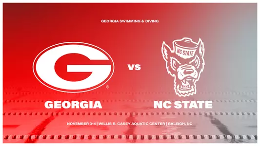 Georgia takes on NC State in a pair of dual meets this weekend in Raleigh.