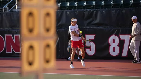Miguel Perez Peña warming up during the Southern Intercollegiate Championships/
