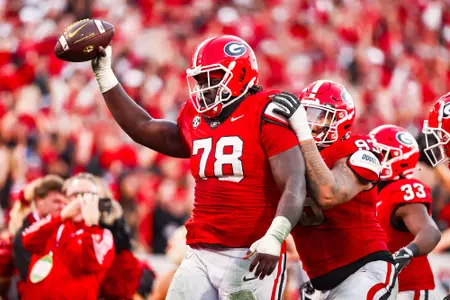 Georgia defensive lineman Nazir Stackhouse (78) during Georgia’s game against Missouri on Dooley Field at Sanford Stadium in Athens, Ga., on Saturday, Nov. 4, 2023. (Tony Walsh/UGAAA)