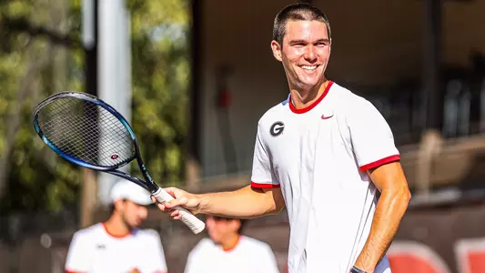 Parker Jacques during a match at the Southern Intercollegiate Championships.
