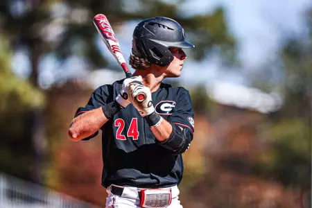 Georgia first baseman and outfielder Charlie Condon (24) during Georgia’s game against Kennesaw State at Foley Field in Athens, Ga., on Sunday, Nov. 5, 2023. (Kari Hodges/UGAAA)