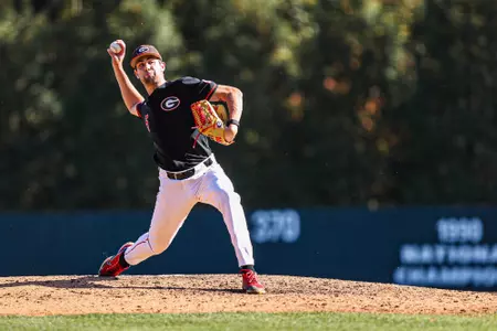 Georgia pitcher Will Pearson (5) during Georgia’s game against Kennesaw State at Foley Field in Athens, Ga., on Sunday, Nov. 5, 2023. (Kari Hodges/UGAAA)