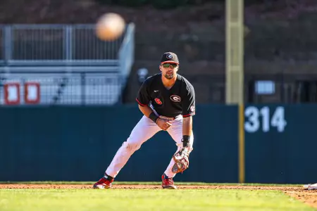 Georgia catcher and outfielder Corey Collins (6) during Georgia’s game against Kennesaw State at Foley Field in Athens, Ga., on Sunday, Nov. 5, 2023. (Kari Hodges/UGAAA)