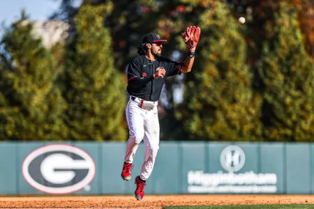 Georgia infielder Sebastian Murillo (2) during Georgia’s game against Kennesaw State at Foley Field in Athens, Ga., on Sunday, Nov. 5, 2023. (Kari Hodges/UGAAA)