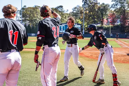 Georgia infielder Slate Alford (44) during Georgia’s game against Kennesaw State at Foley Field in Athens, Ga., on Sunday, Nov. 5, 2023. (Kari Hodges/UGAAA)