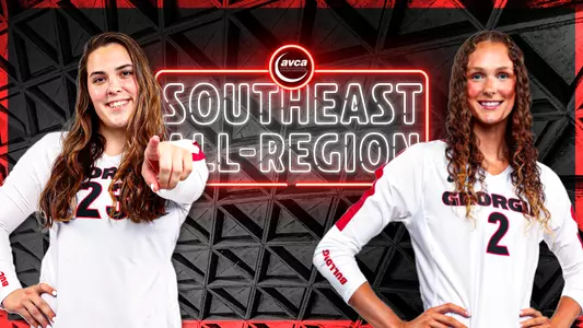 Fischer, Evans AVCA All-Region Banner