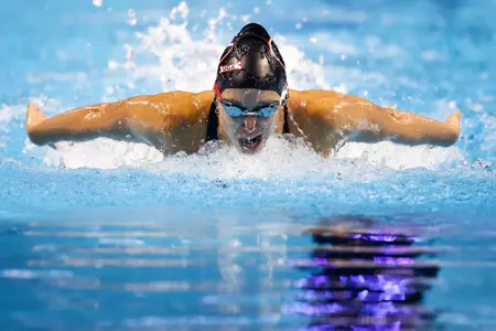 OMAHA, NEBRASKA - JUNE 15: Callie Dickinson of the United States competes in a preliminary heat for the Women’s 200m individual medley during Day Three of the 2021 U.S. Olympic Team Swimming Trials at CHI Health Center on June 15, 2021 in Omaha, Nebraska. (Photo by Tom Pennington/Getty Images)