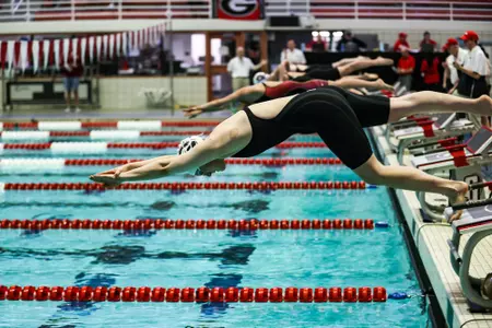 Georgia during the Bulldog Invitational at the Gabrielsen Natatorium in Athens, Ga., on Saturday, Feb. 25, 2023. (Photo by Kayla Renie)