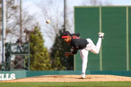 Georgia pitcher Jaden Woods (17) during Georgia’s game against Jacksonville State at Foley Field in Athens, Ga., on Friday, Feb. 17, 2023. (Photo by Kari Hodges/UGAAA)