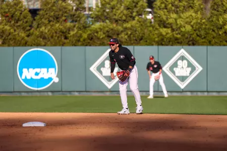 Georgia infielder Sebastian Murillo (2) during Georgia’s game against Jacksonville State at Foley Field in Athens, Ga., on Friday, Feb. 17, 2023. (Photo by Kari Hodges/UGAAA)