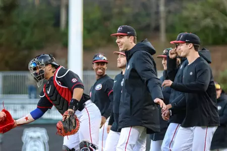 Georgia outfielder Garrett Spikes (7) during Georgia’s game against Jacksonville State at Foley Field in Athens, Ga., on Friday, Feb. 17, 2023. (Photo by Kari Hodges/UGAAA)