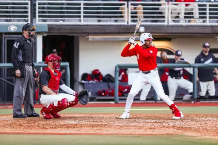 Georgia outfielder Josh Stinson (0) during Georgia’s game against Jacksonville State at Foley Field in Athens, Ga., on Saturday, Feb. 18, 2023. (Tony Walsh/UGAAA)