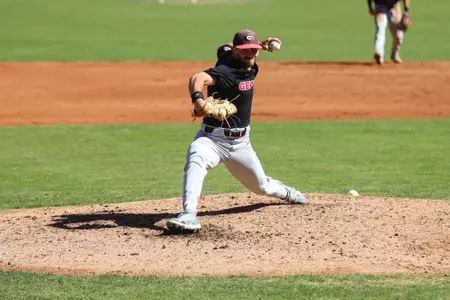 Georgia pitcher Collin Caldwell (47) during the third game of the Bulldog Fall World Series at Foley Field in Athens, Ga., on Sunday, Oct. 23, 2022. (Photo by Kari Hodges)