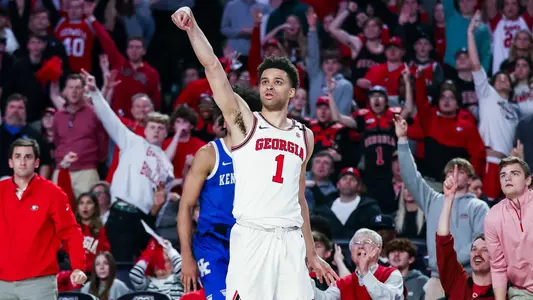 Jabri Abdur-Rahim shoots against Kentucky during the 2022-23 season (photo by Tony Walsh).
