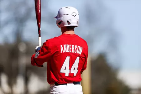 Georgia outfielder Ben Anderson (44) during a game against Jacksonville State at Foley Field in Athens, Ga., on Saturday, Feb. 18, 2023. (Tony Walsh/UGAAA)