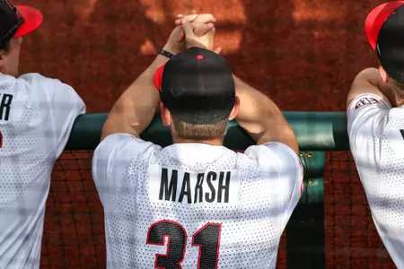 Georgia pitcher Chandler Marsh (31) during Georgia’s game against Princeton at Foley Field in Athens, Ga., on Sunday, Feb. 26, 2023. (Kari Hodges/UGAAA)