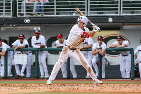 Georgia outfielder Ben Anderson (44) during Georgia’s game against Princeton at Foley Field in Athens, Ga., on Sunday, Feb. 26, 2023. (Kari Hodges/UGAAA)