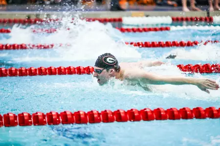 Georgia during the Bulldogs’ meet against Tennessee at the Gabrielsen Natatorium in Athens, Ga., on Saturday, Jan. 22, 2022. (Photo by Tony Walsh)