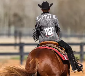 Georgia during a meet against South Carolina at the UGA Equestrian Complex in Bishop, Ga., on Saturday, Feb. 4, 2023