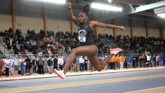 Mar 12, 2022; Birmingham, AL, USA; Titiana Marsh of Georgia places ninth in the women's triple jump at 43-11 3/4 (13.40m) during the NCAA Indoor Track and Field championships at the CrossPlex. Mandatory Credit: Kirby Lee-USA TODAY Sports