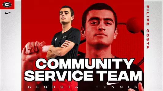 Graphic for the story regarding Filipe Costa's selection to the Southeastern Conference Community Service Team.