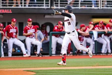 during Georgia’s game against Arkansas at Foley Field in Athens, Ga., on Friday, April 21, 2023. (Kari Hodges/UGAAA)