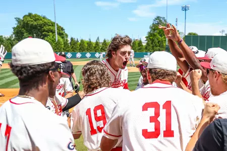 during Georgia’s game against Arkansas at Foley Field in Athens, Ga., on Saturday, April 22, 2023. (Kari Hodges/UGAAA)