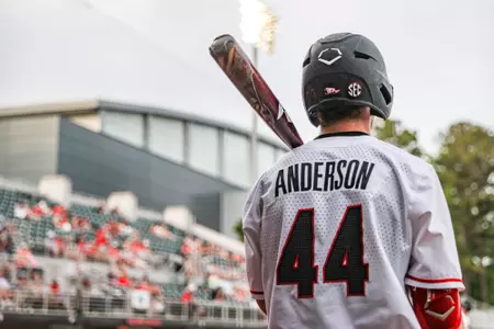 Ben Anderson (44) during Georgia’s game against USC Upstate at Foley Field in Athens, Ga., on Wednesday, May 10th, 2023. (Kari Hodges/UGAAA)