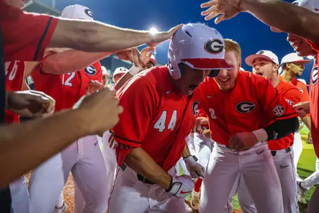 Georgia outfielder Ben Anderson (44) during Georgia’s game against Louisiana State University at Foley Field in Athens, Ga., on Thursday, May 18th, 2023. (Kari Hodges/UGAAA)