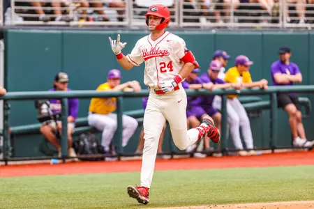 Georgia infielder Charlie Condon (24) during Georgia’s game against Louisiana State University at Foley Field in Athens, Ga., on Saturday, May 20th, 2023. (Kari Hodges/UGAAA)