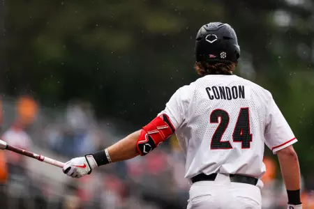 Georgia outfielder Charlie Condon (24) during Georgia’s game against Tennessee at Foley Field in Athens, Ga., on Friday, May 5, 2023. (Tony Walsh/UGAAA)